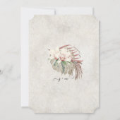 Boho blad sagegroene witte orchidee bloem jungle kaart (Achterkant)
