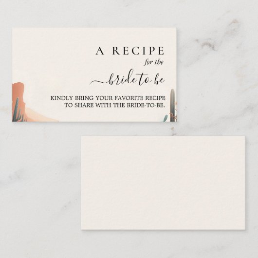 Boho blad woestijn cactussen vetplant bruidsdouche informatiekaartje (Voorkant / Achterkant)