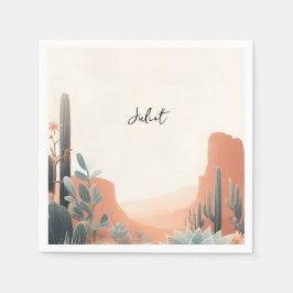 Boho blad woestijn cactussen vetplant bruidsdouche servet