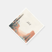 Boho blad woestijn cactussen vetplant bruidsdouche servet (Hoek)