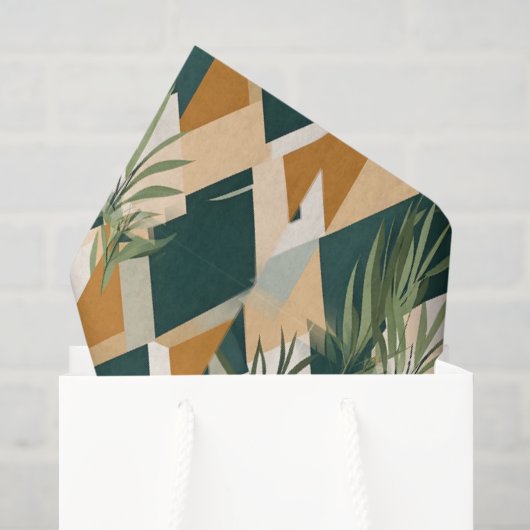 Boho Bladeren en Geometrische Vormen Tissuepapier (Cadeauzakje)