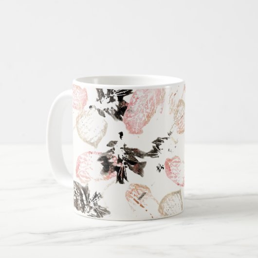 Boho bladeren en veren Mok (Voorkant links)