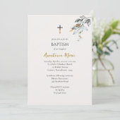 Boho Bladeren Orthodoxe Christelijke Doop Kaart (Staand voorkant)