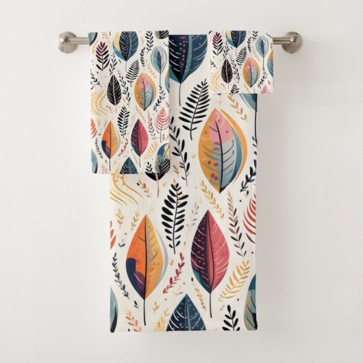 Boho Bladeren Sienna Bad Handdoek (Insitu)