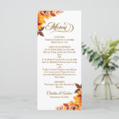 Boho Bladeren Trouwliefde Menu (Staand voorkant)