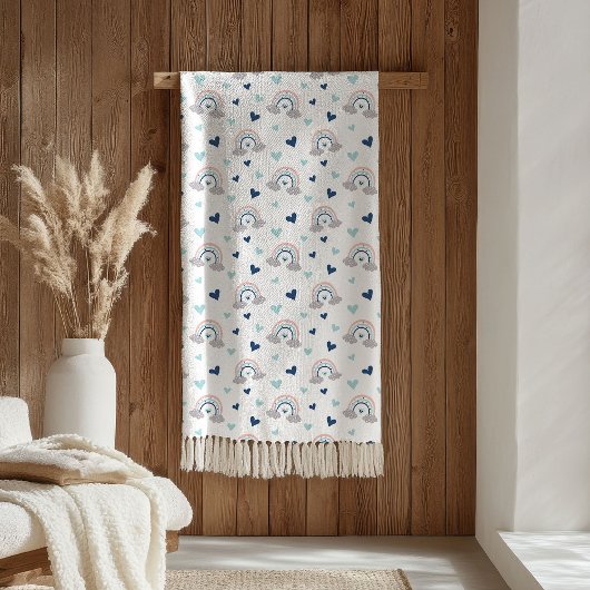 Boho Blanket Gift Rainbow Pastel for Children Fleece Deken