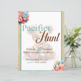 Boho blauw Beer Baby shower eendenjacht spel