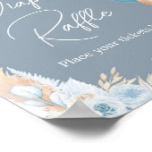 Boho Blauw Beer Balloon Baby shower Luier Raffle Poster (Hoek)