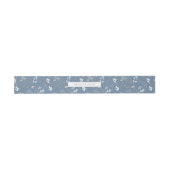 Boho Blauw Bloemen Belly Band Uitnodigingen Wikkel (Vlak)