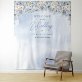 Boho blauw bloemeneucalyptus en gouden lijst Bruil Wandkleed (In situ)