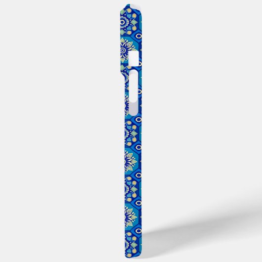  Boho Blauw Bloempatroon Case-Mate iPhone Case (Achterkant / Links)