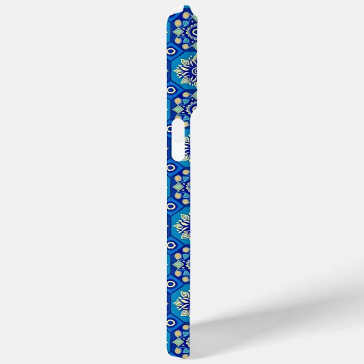  Boho Blauw Bloempatroon Case-Mate iPhone Case (Achterkant / Rechts)