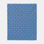  Boho Blauw Bloempatroon Fleece Deken (Voorkant)