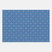  Boho Blauw Bloempatroon Inpakpapier Vel (Voorkant 3)