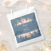 Boho Blauw en Blush Pioenen Bruiloft Bedankzakje (Geknipt)