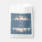 Boho Blauw en Blush Pioenen Bruiloft Bedankzakje (Voorkant)