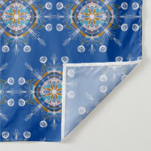Boho-blauw en bruine met de hand getekende mandala wandkleed