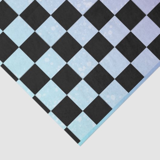 Boho Blauw en paarse geruit tissuepapier (Detail)