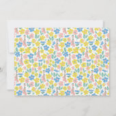 Boho Blauw Geel Ditsy Bloemen Aangepast Baby showe Bedankkaart (Achterkant)