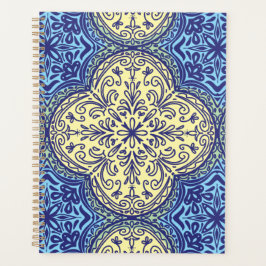 Boho Blauw & Goud Tegel Planner