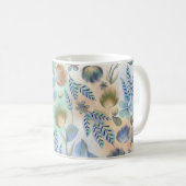 Boho Blauw Groen Whimsical Bloemige Botanische Koffiemok (Voorkant rechts)
