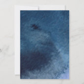 Boho Blauw Navy Waterverf Spetterende Trouwdag Kaart (Achterkant)
