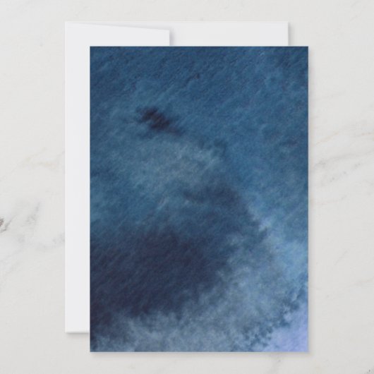 Boho Blauw Navy Waterverf Spetterende Trouwdag Kaart (Achterkant)