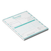 Boho Blauw Patroon Gemakkelijk Kleine Bedrijf Fact Notitieblok (Schuin)