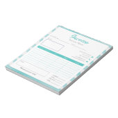 Boho Blauw Patroon Gemakkelijk Kleine Bedrijf Fact Notitieblok (Linkerzijde)