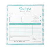 Boho Blauw Patroon Gemakkelijk Kleine Bedrijf Fact Notitieblok (Voorkant)