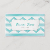 Boho blauw patroon QR code kustrust Visitekaartje (Voorkant)