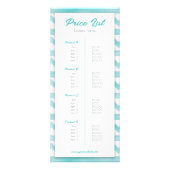 Boho blauw patroon uw logo kust prijslijst reclamekaart (Achterkant)