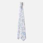 Boho Blauw Porselein Bloemen Bruiloft Groomsmen Gi Stropdas (Achterkant)