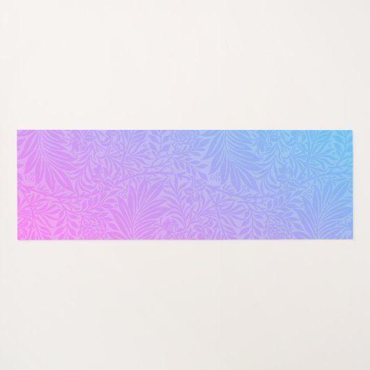 Boho Blauw Roze Botanisch Yogamat (Achterkant (horizontaal))