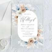 Boho Blauw Wit Bloemen Acryl Huwelijksuitnodiging Acryl Uitnodigingen