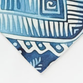 Boho Blauw Wit Bloemhartens Abstract Fleece Deken (Hoek)