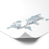 boho blauwe Avontuur wacht landschapsprint Poster (Hoek)