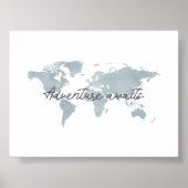 boho blauwe Avontuur wacht landschapsprint Poster (Voorkant)