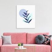 Boho blauwe bloem canvas afdruk (Insitu (Woonkamer))