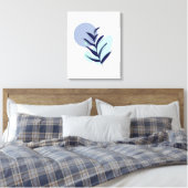 Boho blauwe bloem canvas afdruk (Insitu (Slaapkamer))