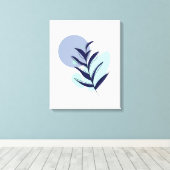 Boho blauwe bloem canvas afdruk (Insitu (Houten vloer))