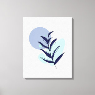 Boho blauwe bloem canvas afdruk