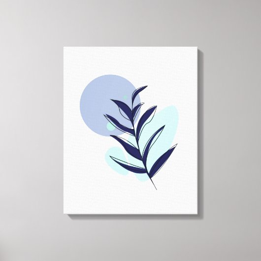 Boho blauwe bloem canvas afdruk (Voorkant)