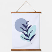 Boho blauwe bloem hangend wandkleed (Voorkant)