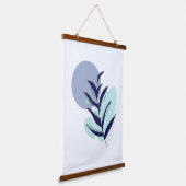 Boho blauwe bloem hangend wandkleed (Gebogen)
