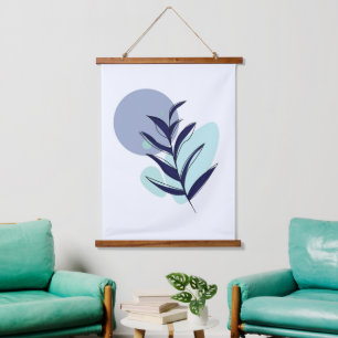 Boho blauwe bloem  hangend wandkleed