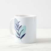 Boho blauwe bloem koffiemok (Voorkant links)