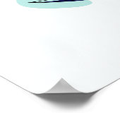 Boho blauwe bloem poster (Hoek)