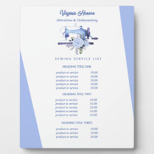 Boho Blauwe Bloemen Naaimachine Naaistress Prijzen Fotoplaat