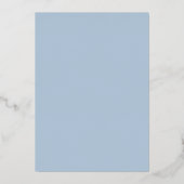 Boho Blauwe Bloemige Verlovingsfeest Zilver Folie Uitnodiging (Achterkant)
